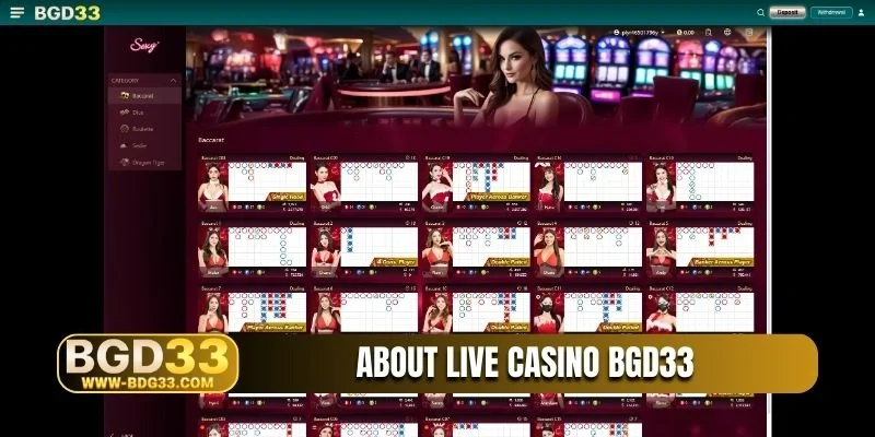 About live casino BGD33