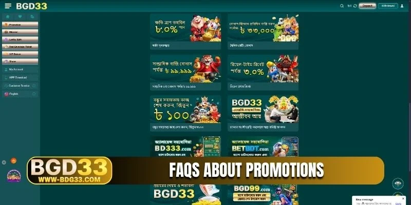 FAQs about promotions