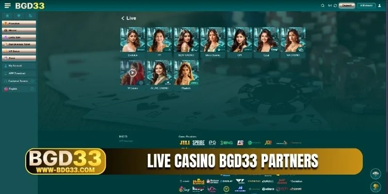Live casino BGD33 partners