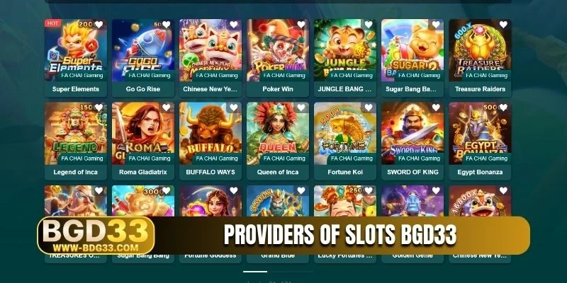 Providers of slots BGD33