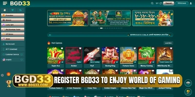 Register BGD33 to enjoy world of gaming