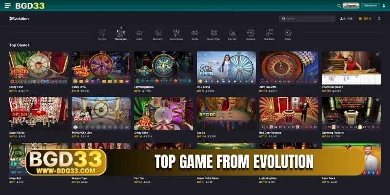 Top game from Evolution