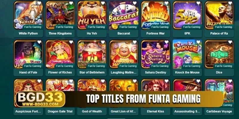 Top titles from Funta Gaming